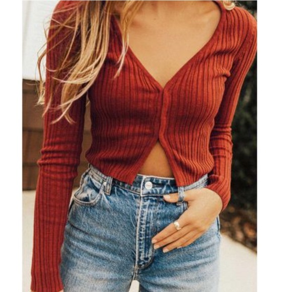 Urban Outfitters Sweaters - Urban outfitters burnt orange long sleeve
